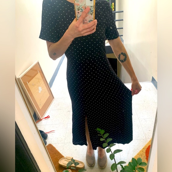 Madewell Silk Polka Dot Midi Dress XXS - Picture 4 of 5